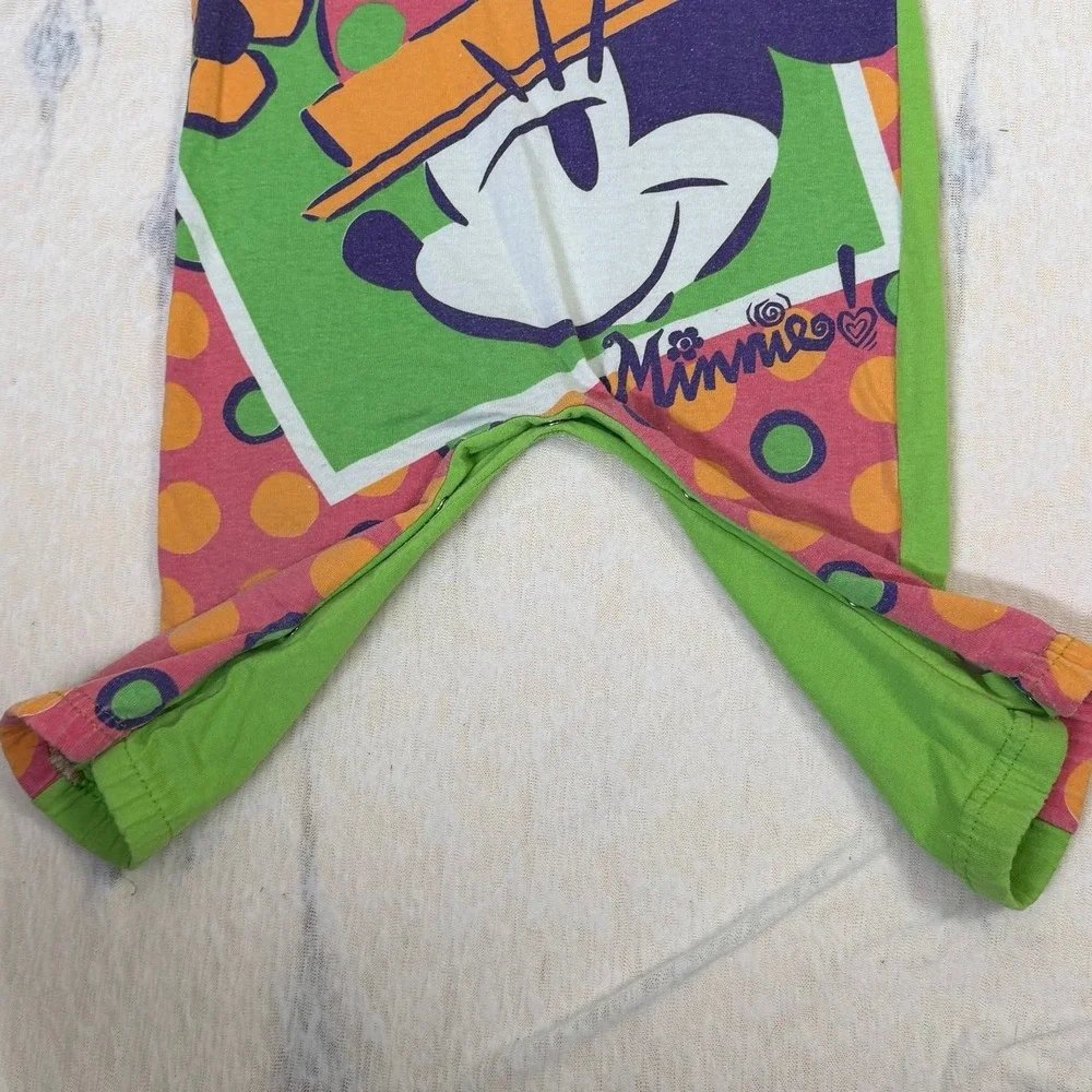 Vintage Disney Minnie Mouse Romper‎ Baby One Piece Bright Colors USA 18/24M